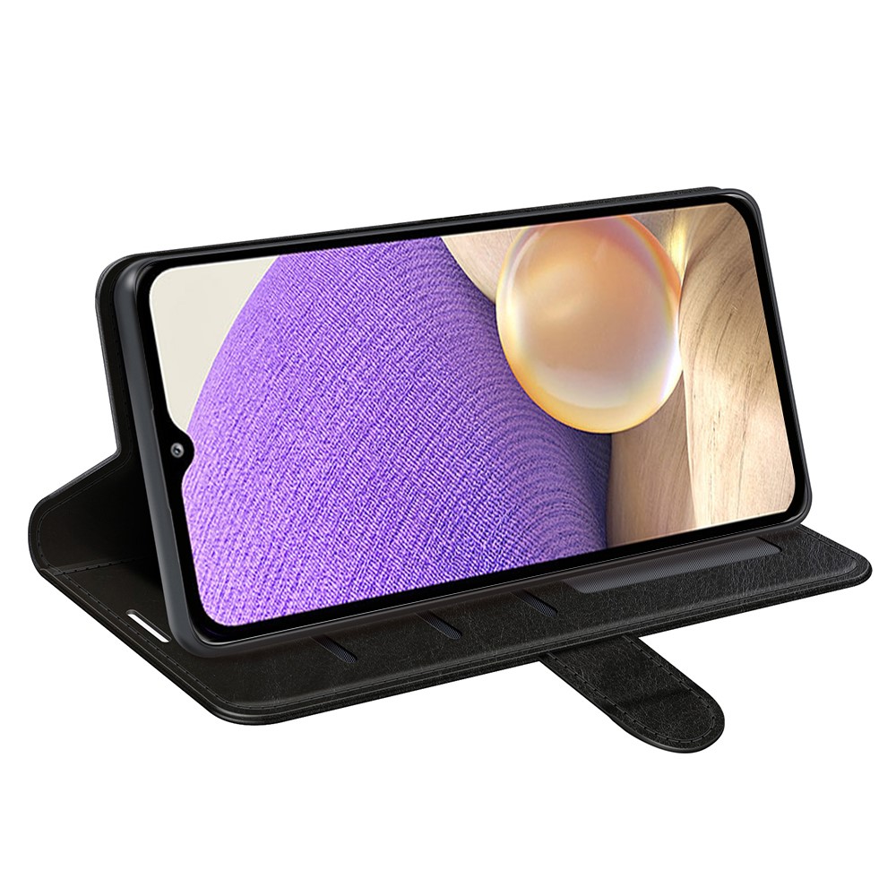 Crazy Horse Texture Flip Scratch-resistant Anti-fall Leather Phone Wallet Shell Stand Case for Samsung Galaxy A53 5G - Black-5