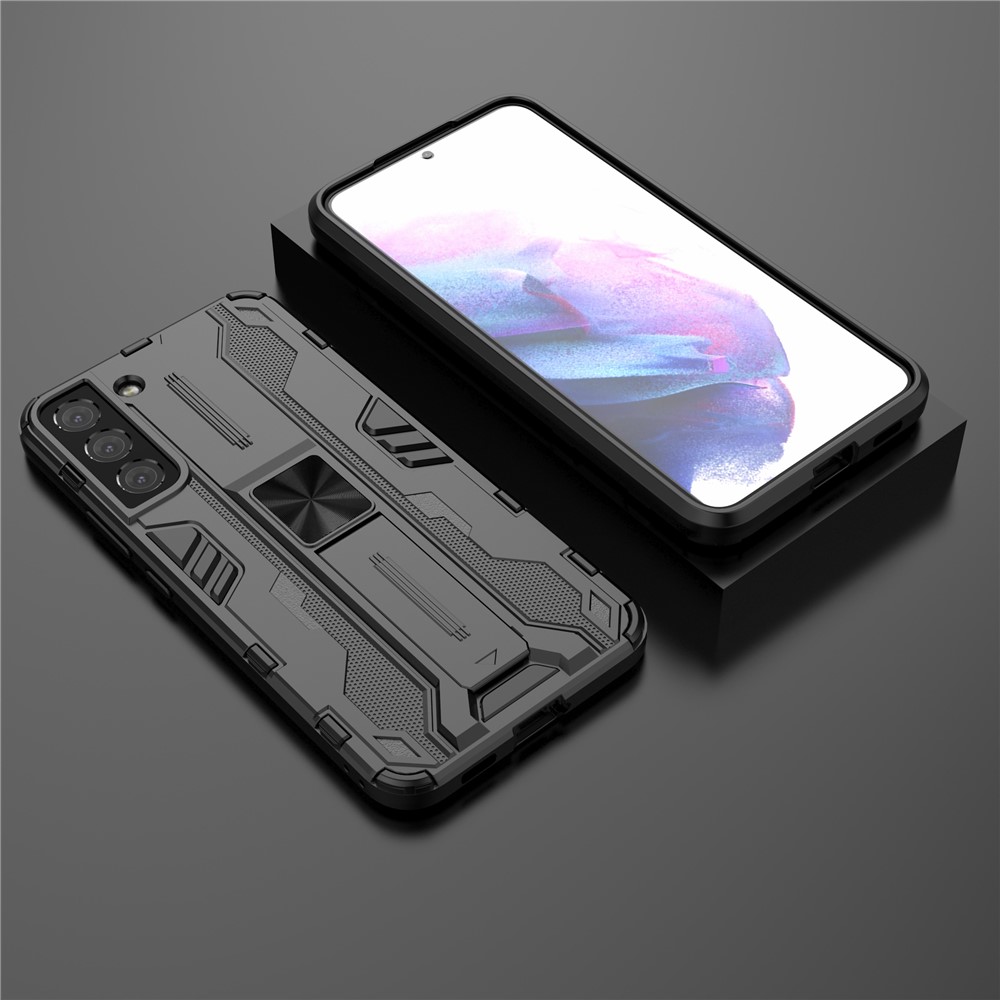 Shockproof Hard PC + Soft TPU Hybrid Protective Cover with Kickstand for Samsung Galaxy S22 - Black-6