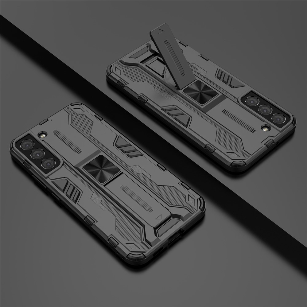 Shockproof Hard PC + Soft TPU Hybrid Protective Cover with Kickstand for Samsung Galaxy S22 - Black-7