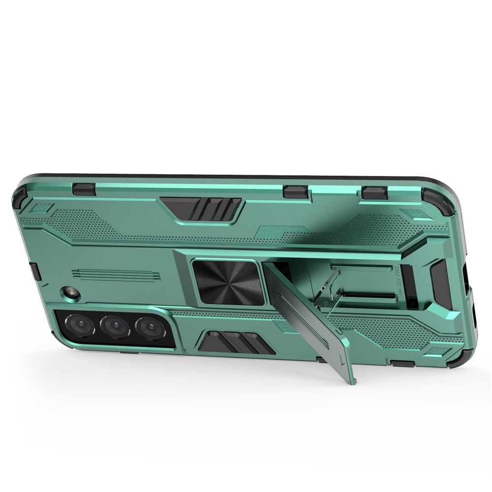 Military Grade Kickstand Dual Layers Shockproof TPU + Solid PC Phone Case for Samsung Galaxy S22 Plus - Green-2
