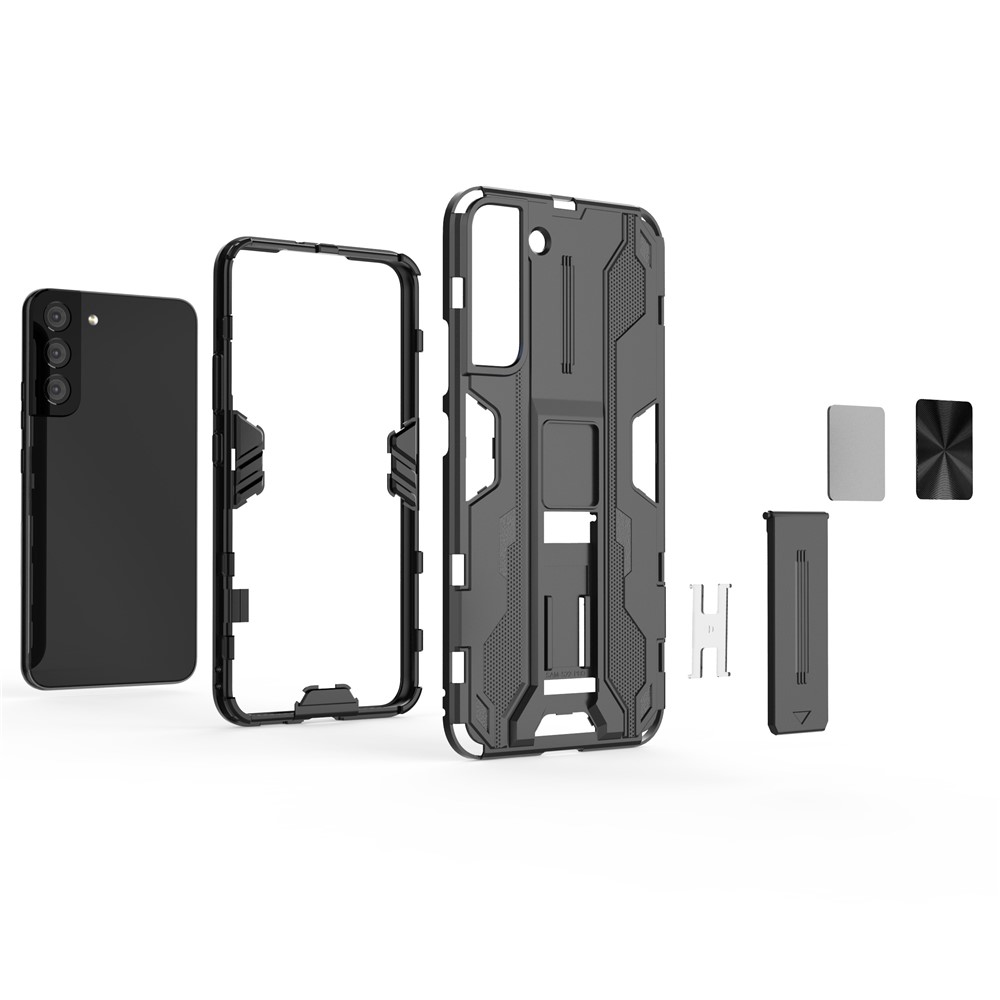 Military Grade Kickstand Dual Layers Shockproof TPU + Solid PC Phone Case for Samsung Galaxy S22 Plus - Green-3