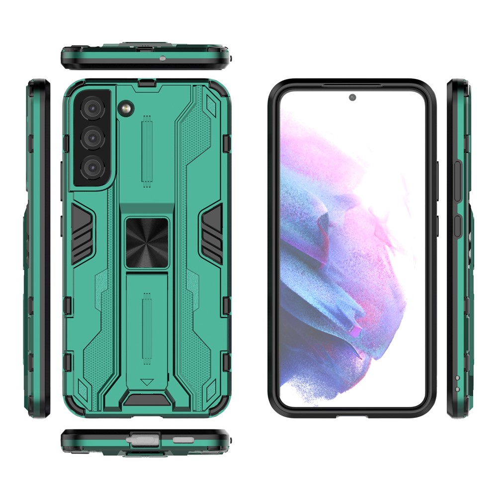 Military Grade Kickstand Dual Layers Shockproof TPU + Solid PC Phone Case for Samsung Galaxy S22 Plus - Green-5