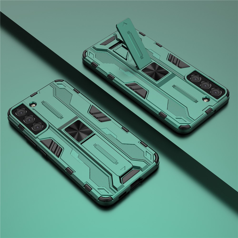 Military Grade Kickstand Dual Layers Shockproof TPU + Solid PC Phone Case for Samsung Galaxy S22 Plus - Green-6