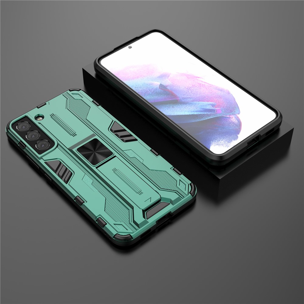 Military Grade Kickstand Dual Layers Shockproof TPU + Solid PC Phone Case for Samsung Galaxy S22 Plus - Green-7