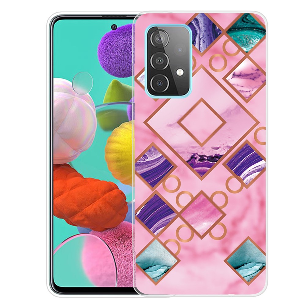 Soft TPU Design IMD Marble Pattern Protective Phone Case for Samsung Galaxy A53 5G - Style A-1