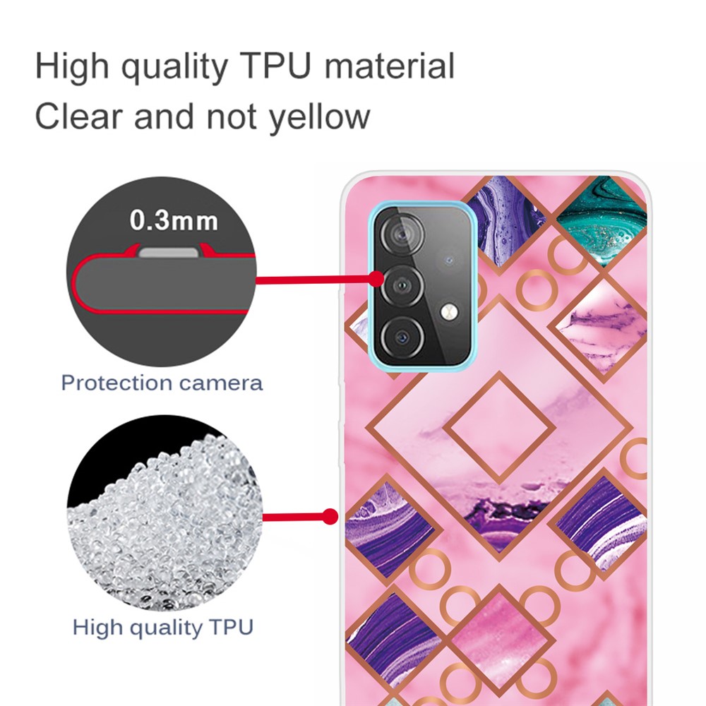 Soft TPU Design IMD Marble Pattern Protective Phone Case for Samsung Galaxy A53 5G - Style A-3