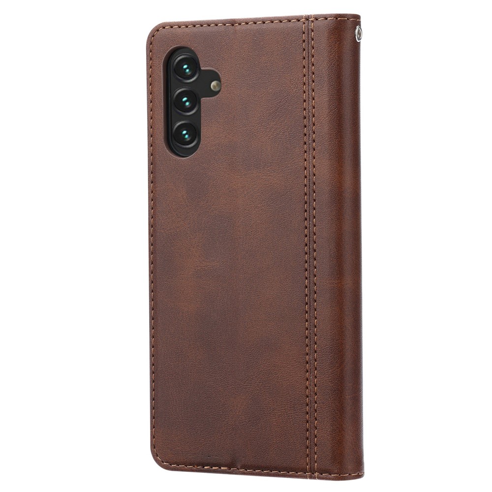 Wallet Design Business Leather Cover Compatible for Samsung Galaxy A13 5G Wallet Stand Phone Shell - Brown-3