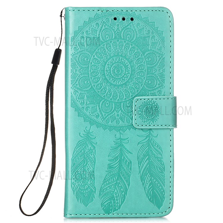 Dream Catcher Imprinted PU Leather Cover + TPU Phone Case with Stand Wallet for Samsung Galaxy S22 - Green-2