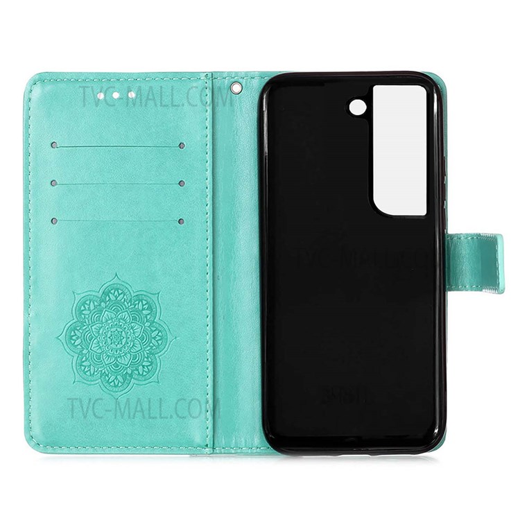 Dream Catcher Imprinted PU Leather Cover + TPU Phone Case with Stand Wallet for Samsung Galaxy S22 - Green-5