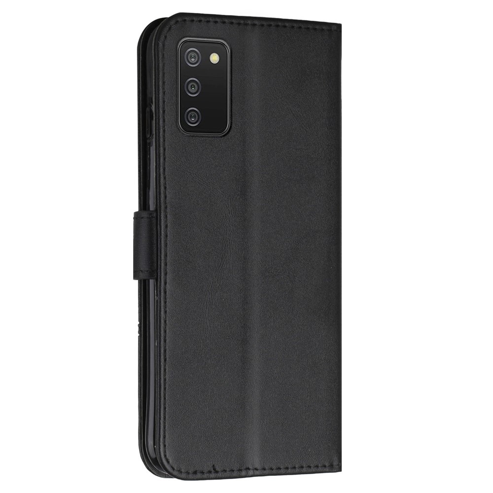 Anti-scratch Stitching Lines Design Flip PU Leather Phone Cover Stand Wallet Phone Case for Samsung Galaxy A03s (164.2 x 75.9 x 9.1mm) - Black-10