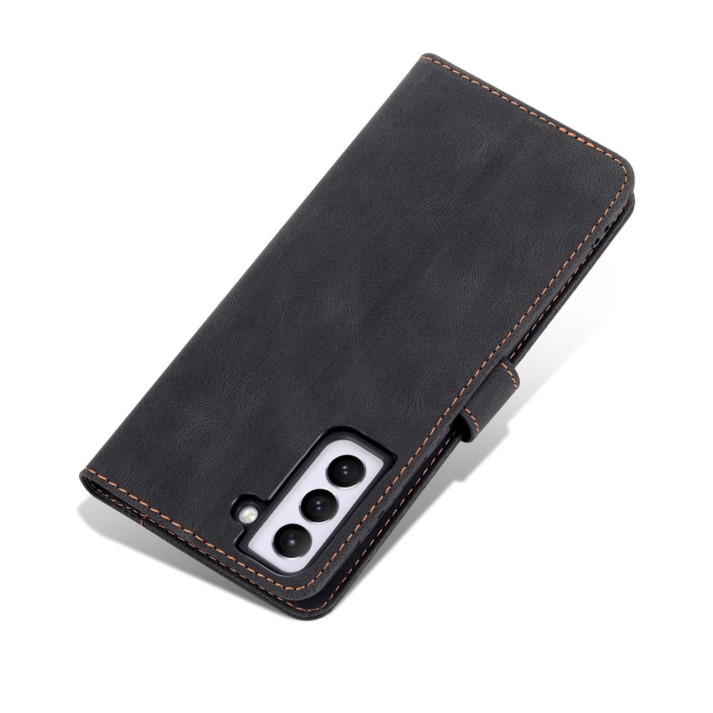 AZNS PU Leather Cover Stand Wallet Folio Flip Phone Case Protector for Samsung Galaxy S22 Plus - Black-10