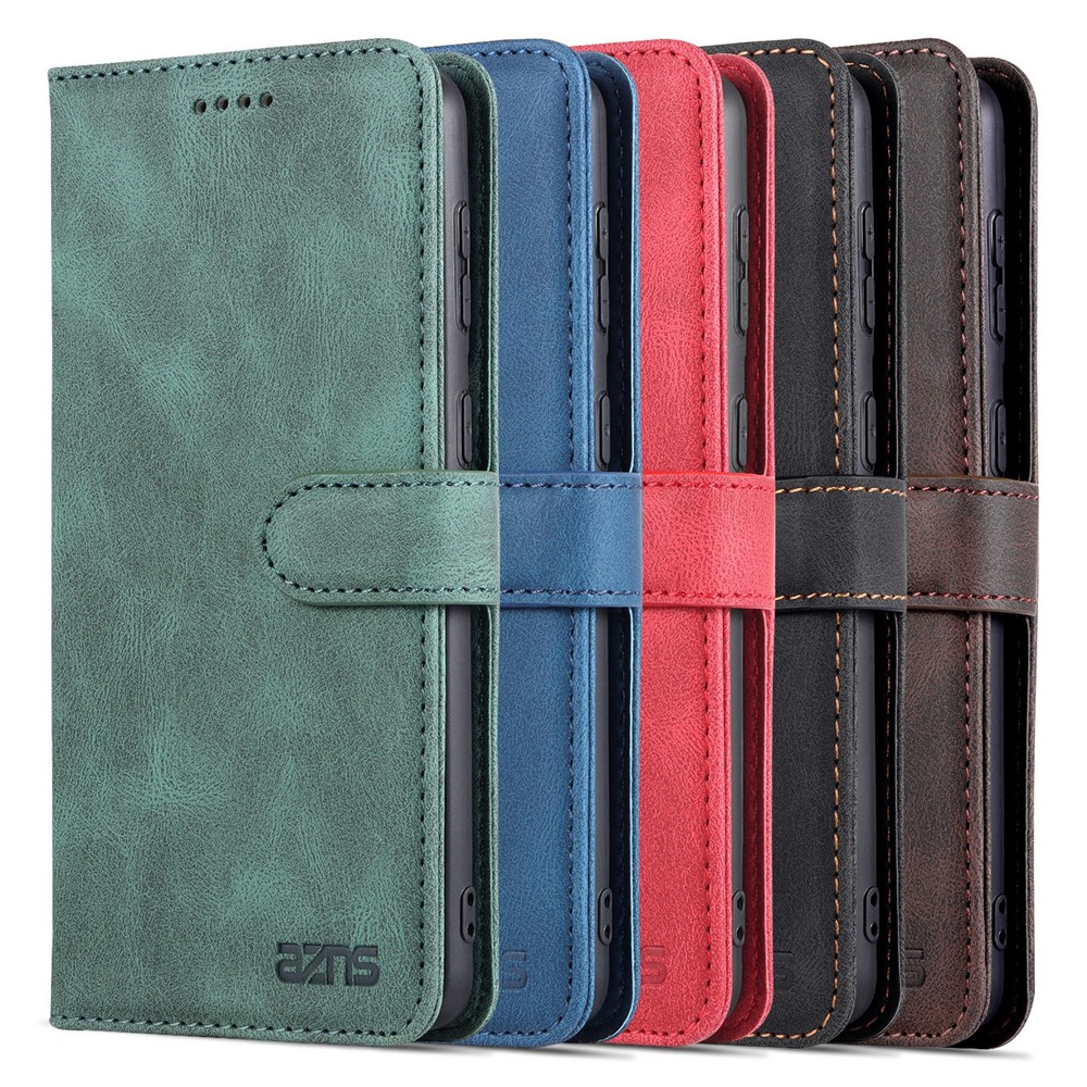 AZNS PU Leather Cover Stand Wallet Folio Flip Phone Case Protector for Samsung Galaxy S22 Plus - Black-11