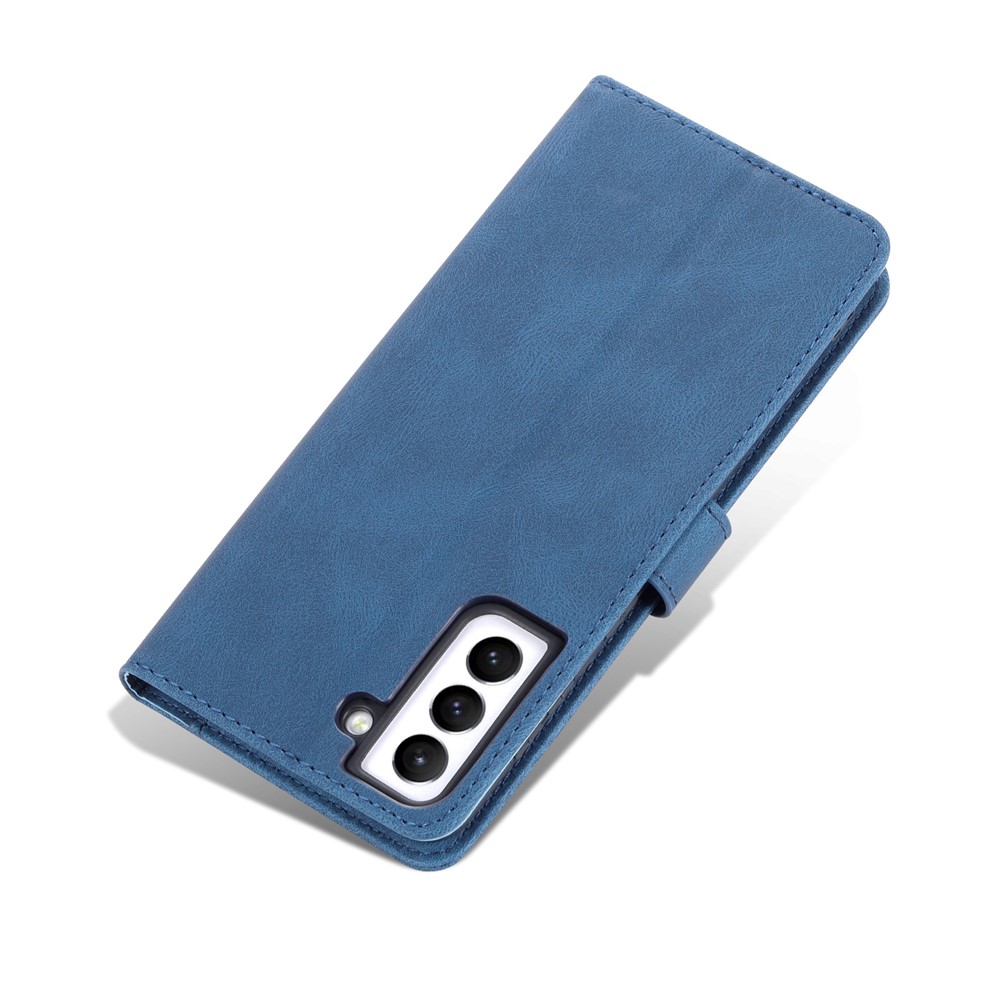 AZNS PU Leather Cover Stand Wallet Folio Flip Phone Case Protector for Samsung Galaxy S22 Plus - Blue-10
