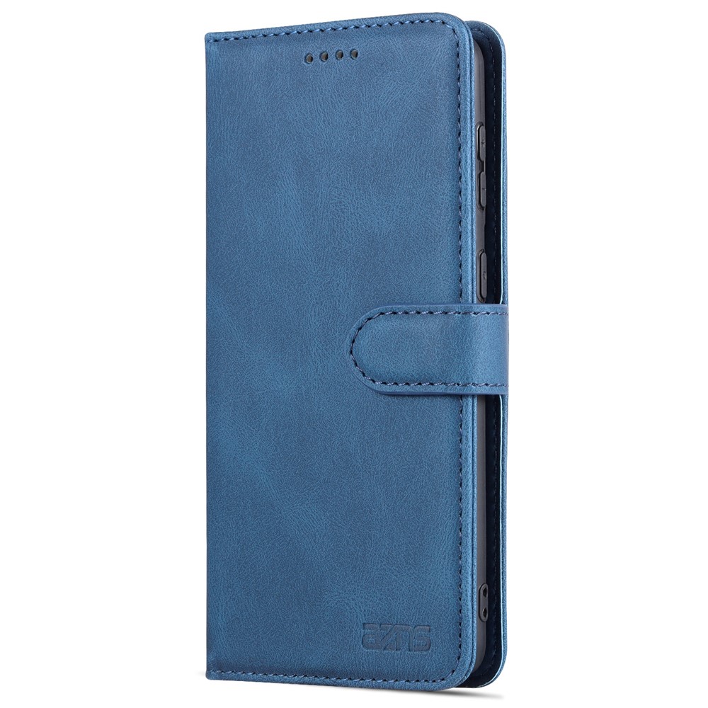 AZNS PU Leather Cover Stand Wallet Folio Flip Phone Case Protector for Samsung Galaxy S22 Plus - Blue-2