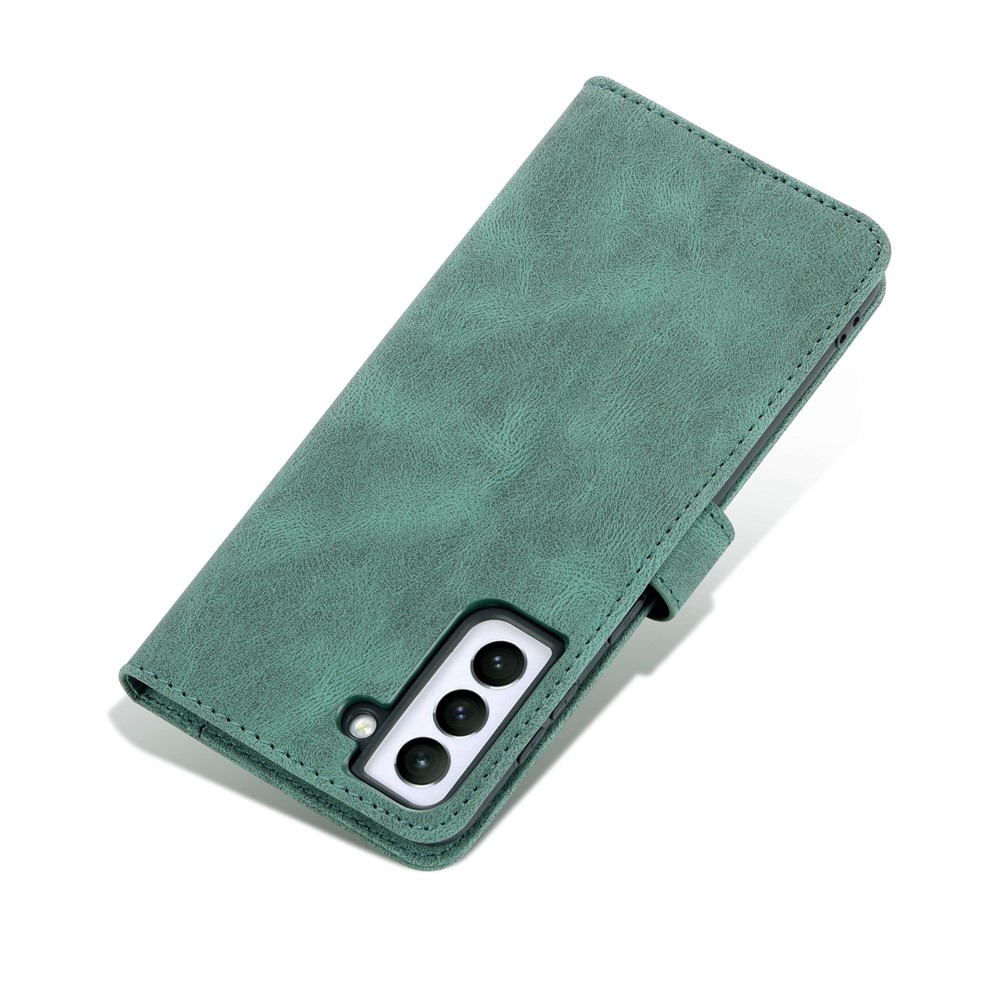 AZNS PU Leather Cover Stand Wallet Folio Flip Phone Case Protector for Samsung Galaxy S22 Plus - Green-10