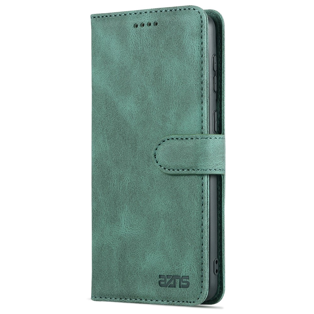 AZNS PU Leather Cover Stand Wallet Folio Flip Phone Case Protector for Samsung Galaxy S22 Plus - Green-2
