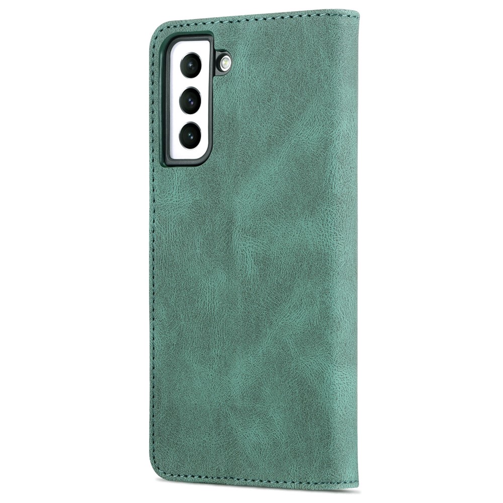 AZNS PU Leather Cover Stand Wallet Folio Flip Phone Case Protector for Samsung Galaxy S22 Plus - Green-3