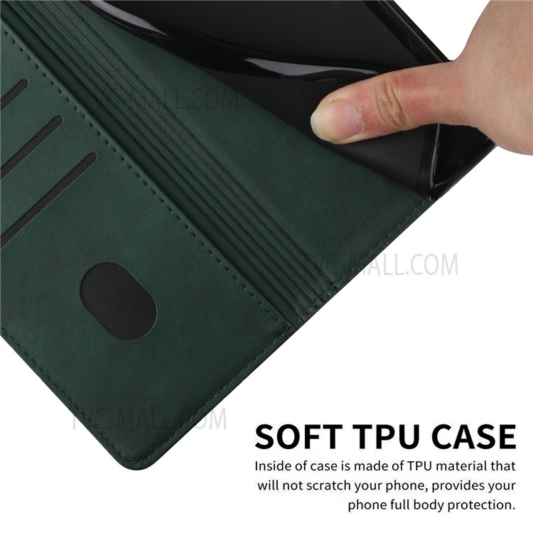Stand Feature Solid Color PU Leather Wallet Phone Case Folio Flip Magnetic Cover with Strap for Samsung Galaxy A13 5G - Green-8