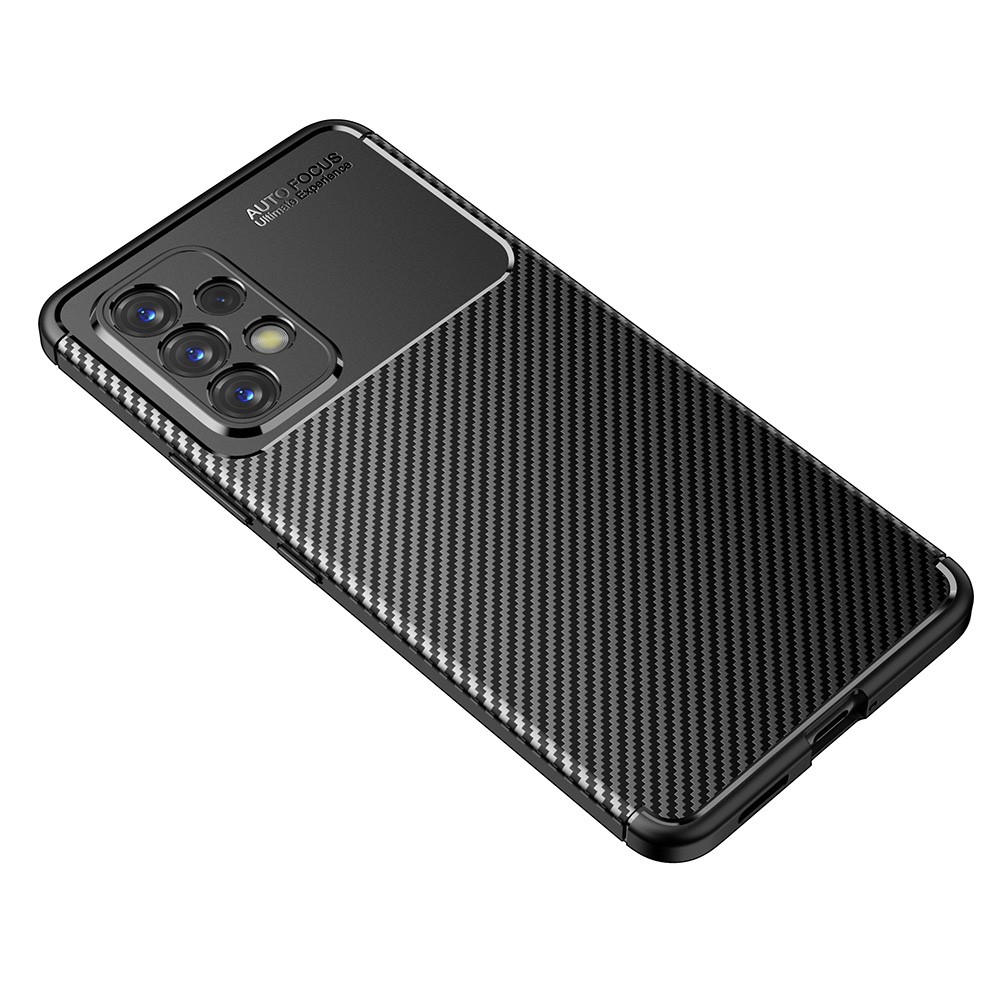 Carbon Fiber Texture Soft TPU Shockproof Anti-Fingerprint Case for Samsung Galaxy A53 5G - Black-2