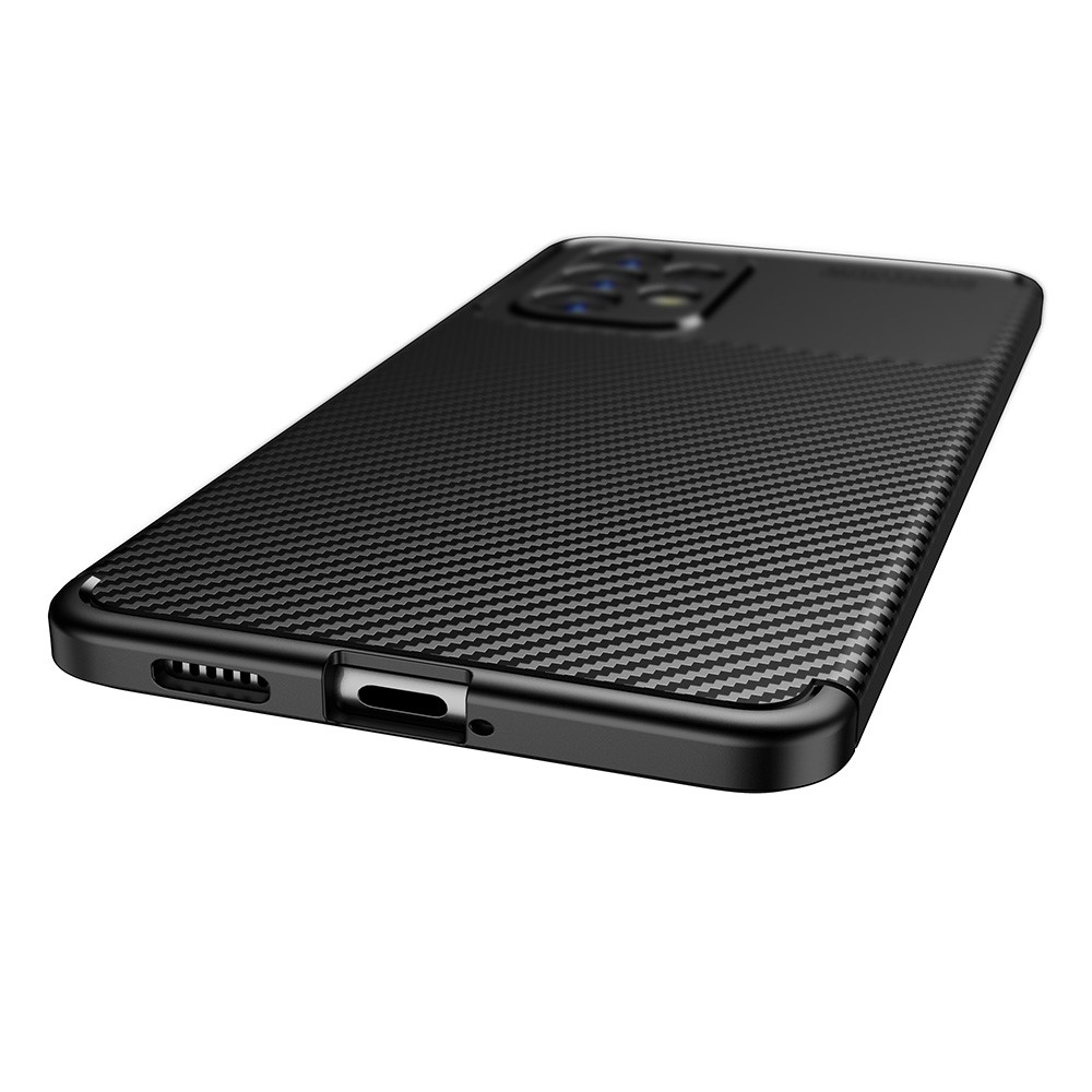 Carbon Fiber Texture Soft TPU Shockproof Anti-Fingerprint Case for Samsung Galaxy A53 5G - Black-4
