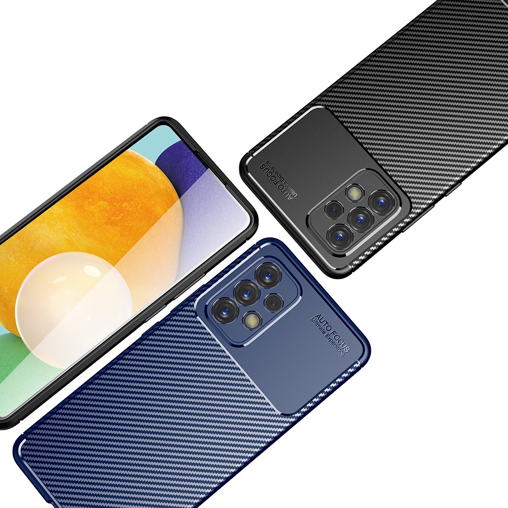 Carbon Fiber Texture Soft TPU Shockproof Anti-Fingerprint Case for Samsung Galaxy A53 5G - Black-7