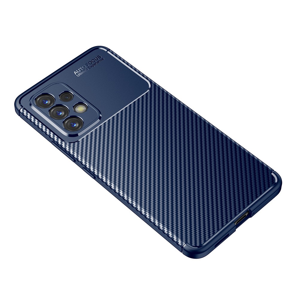 Carbon Fiber Texture Soft TPU Shockproof Anti-Fingerprint Case for Samsung Galaxy A53 5G - Blue-2