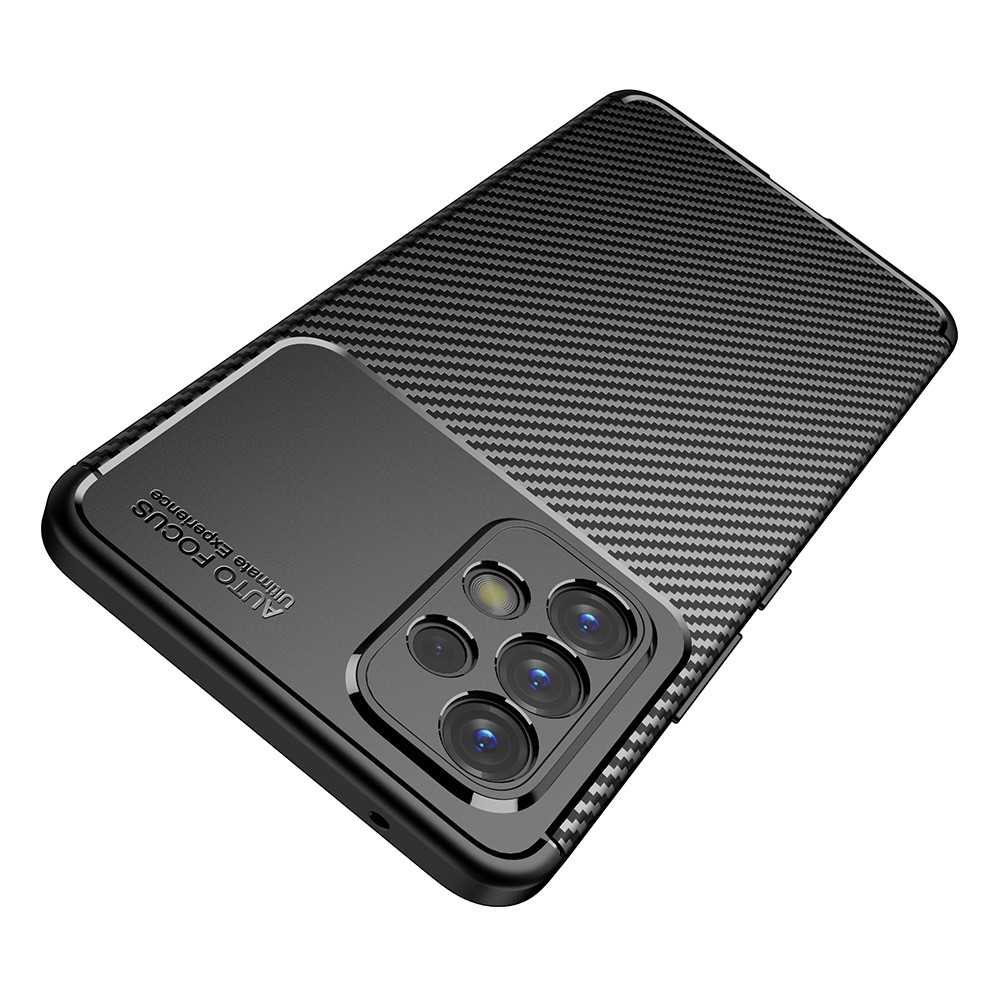 Carbon Fiber Texture Soft TPU Shockproof Anti-Fingerprint Case for Samsung Galaxy A53 5G - Blue-3