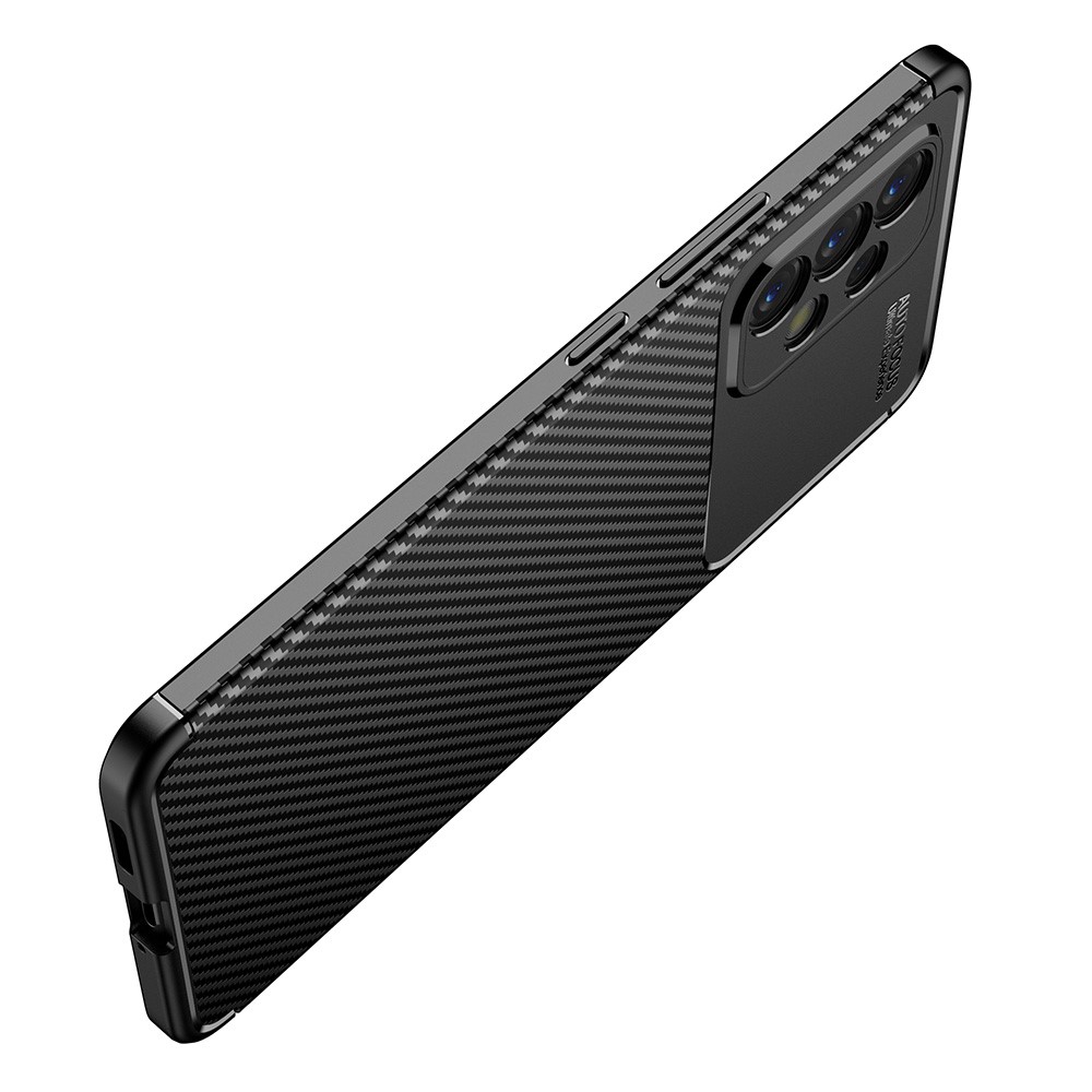 Carbon Fiber Texture Soft TPU Shockproof Anti-Fingerprint Case for Samsung Galaxy A53 5G - Blue-6