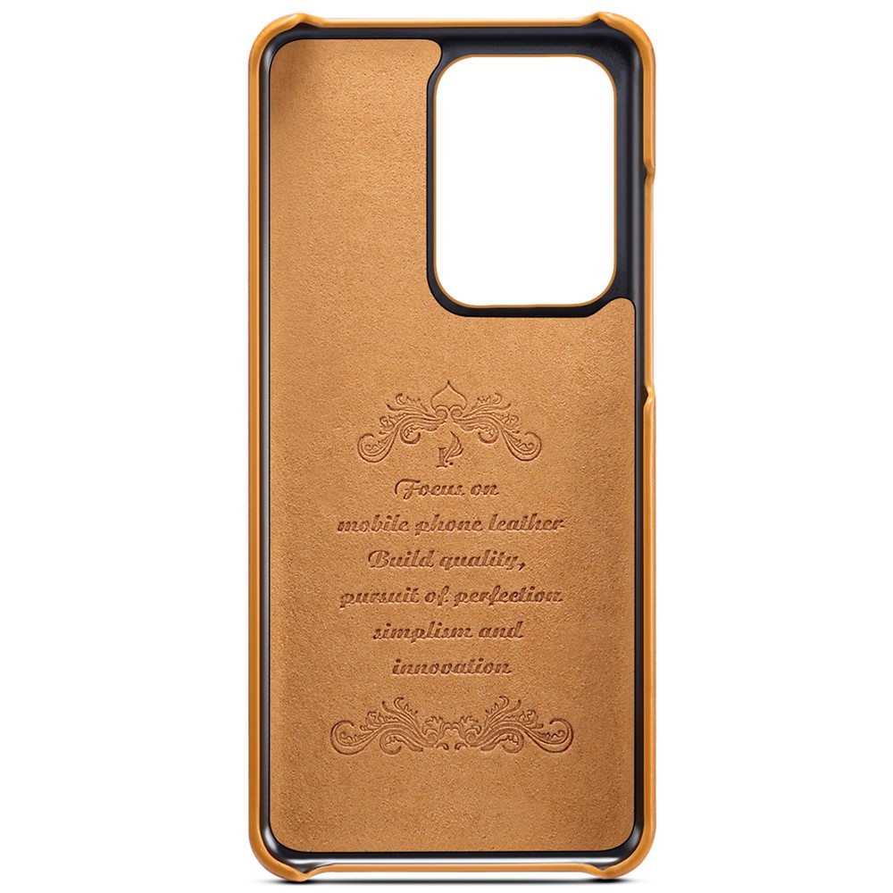 SUTENI PU Leather Coated PC Case Large Cutouts Easy Ports Access with Card Holders for Samsung Galaxy S20 Ultra - Khaki-4