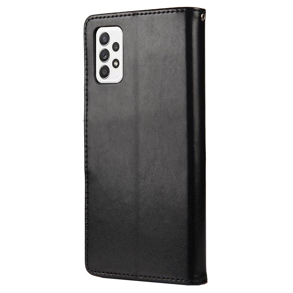 Imprinting Butterfly Flower Pattern PU Leather + TPU Protective Phone Case Shell with Stand Wallet for Samsung Galaxy A33 - Black-3