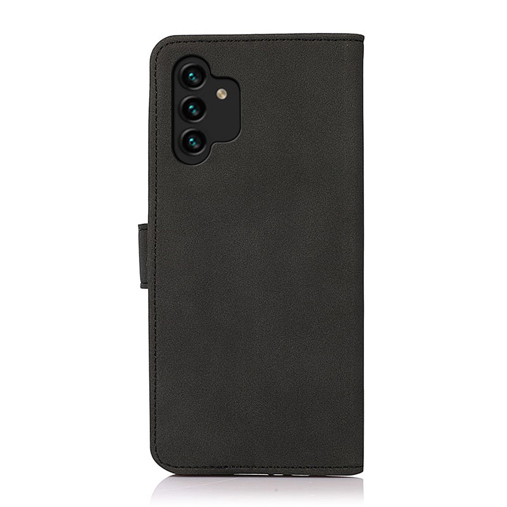 KHAZNEH Full Body Protection PU Leather + TPU Phone Case Wallet Shell with Foldable Stand for Samsung Galaxy A13 4G - Black-3
