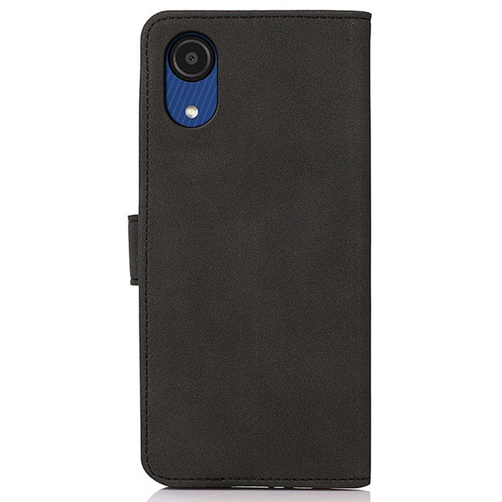 KHAZNEH Well-protected Anti-fall PU Leather + TPU Phone Case Wallet Cover with Stand for Samsung Galaxy A03 Core - Black-3