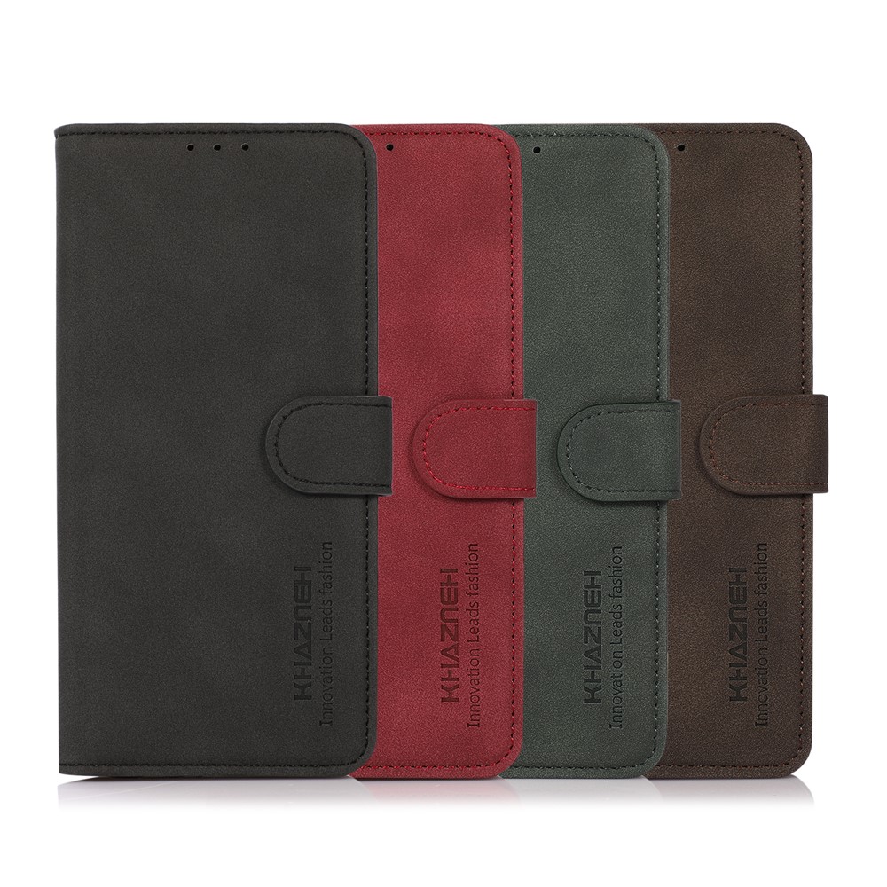 KHAZNEH Well-protected Anti-fall PU Leather + TPU Phone Case Wallet Cover with Stand for Samsung Galaxy A03 Core - Black-9
