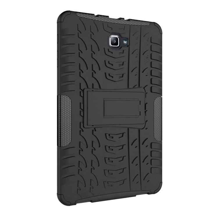 Cool Pneu Kickstand PC TPU Hybrid Case Para Samsung Galaxy Tab A 10.1 (2016) T580 T585 - Preto