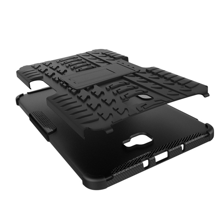 Cool Tire Kickstand PC Case Ibrido TPU Per Samsung Galaxy Tab A 10.1 (2016) T580 T585 - Nero