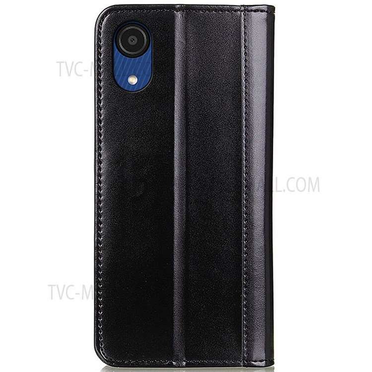 Stand Function Split Leather Wallet Case Auto Magnetic Closed Protective Cover for Samsung Galaxy A03 Core - Black-3