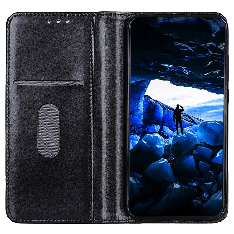 Stand Function Split Leather Wallet Case Auto Magnetic Closed Protective Cover for Samsung Galaxy A03 Core - Black-5