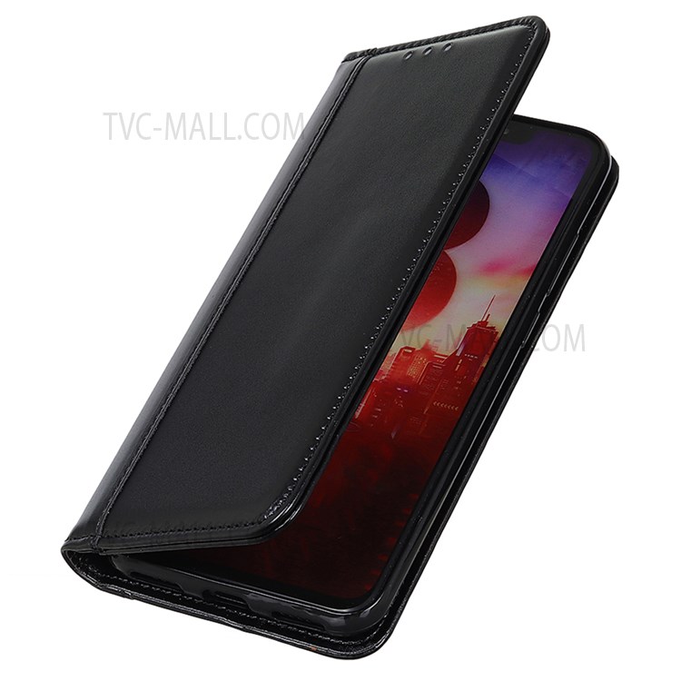 Stand Function Split Leather Wallet Case Auto Magnetic Closed Protective Cover for Samsung Galaxy A03 Core - Black-7