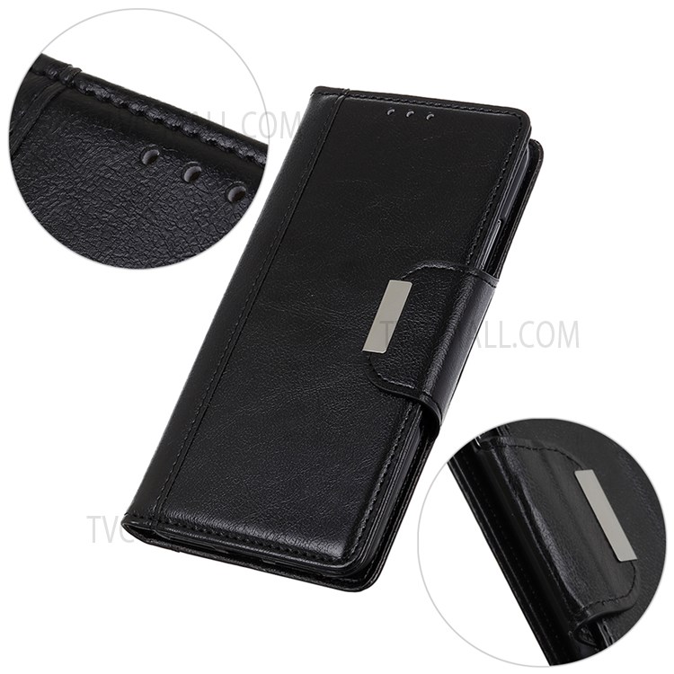 PU Leather Flip Wallet Case Stand Shockproof TPU Inner Shell Phone Cover for Samsung Galaxy A03 Core - Black-7