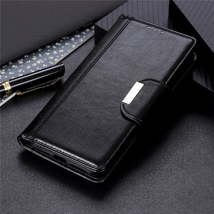PU Leather Flip Wallet Case Stand Shockproof TPU Inner Shell Phone Cover for Samsung Galaxy A03 Core - Black-8