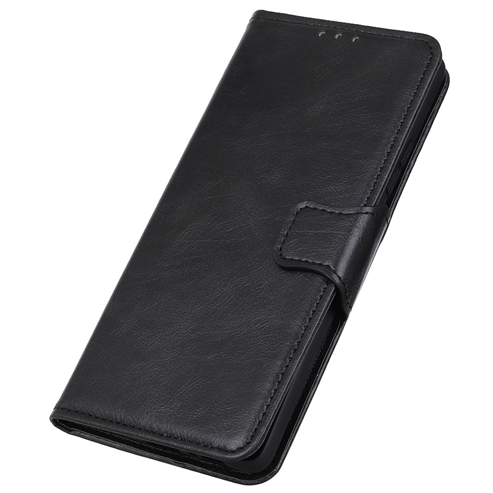 PU Leather Wallet Stand Case Crazy Horse Texture Magnetic Flip Phone Cover for Samsung Galaxy A03 Core - Black-8