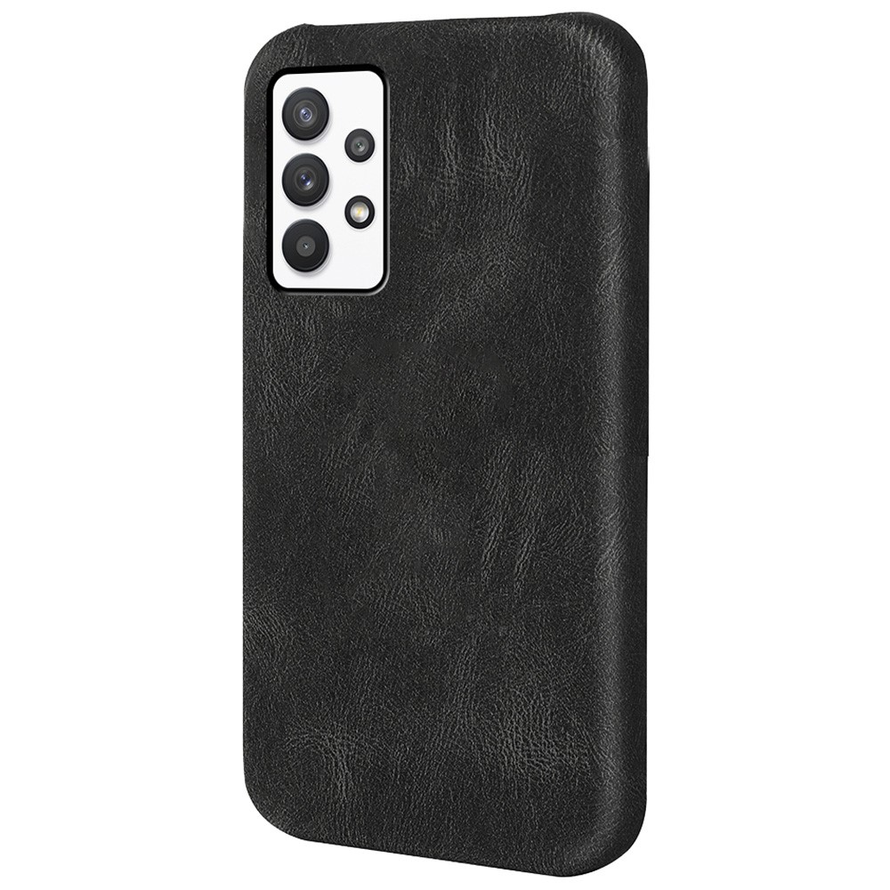 Scratch-resistant PU Leather Coated TPU Phone Cover Shell for Samsung Galaxy A32 5G/M32 5G - Black-2