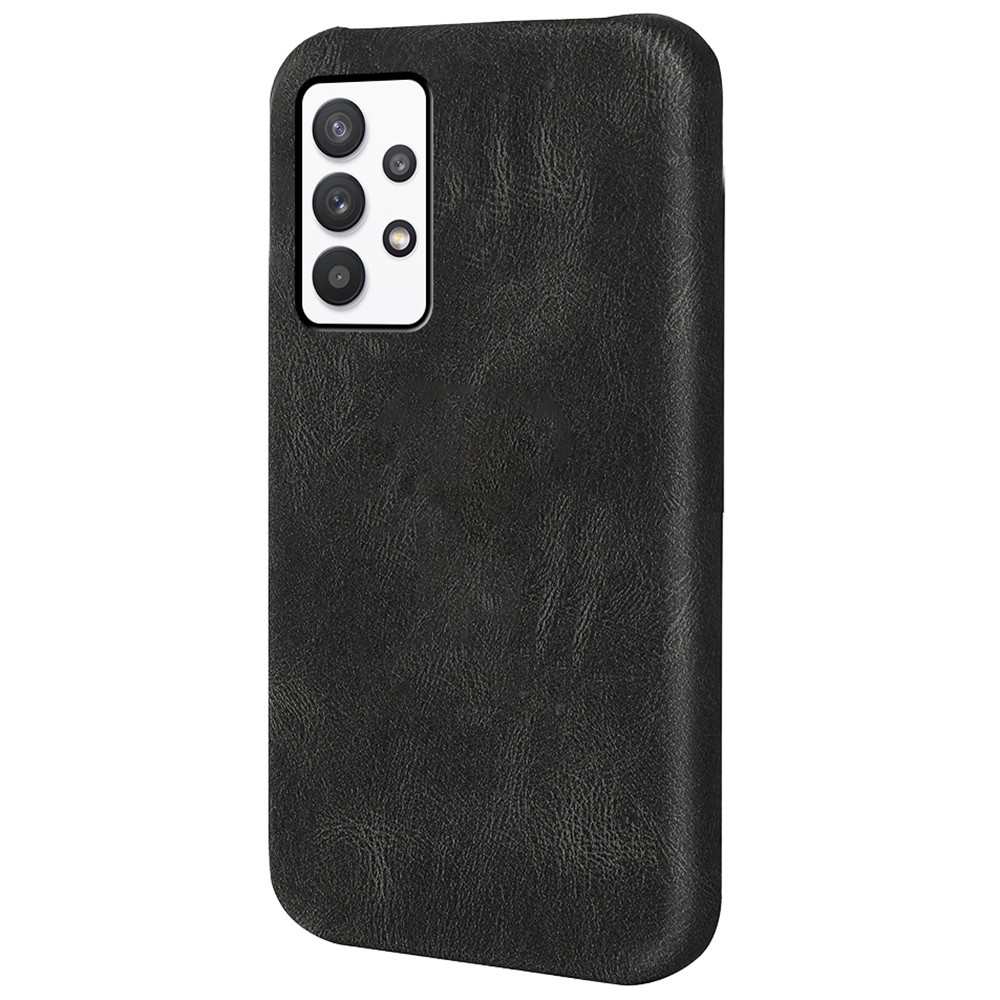 All-wrapped Back Anti-collision PU Leather Coated TPU Phone Cover Shell for Samsung Galaxy A32 4G (EU Version)/A32 Lite - Black-2