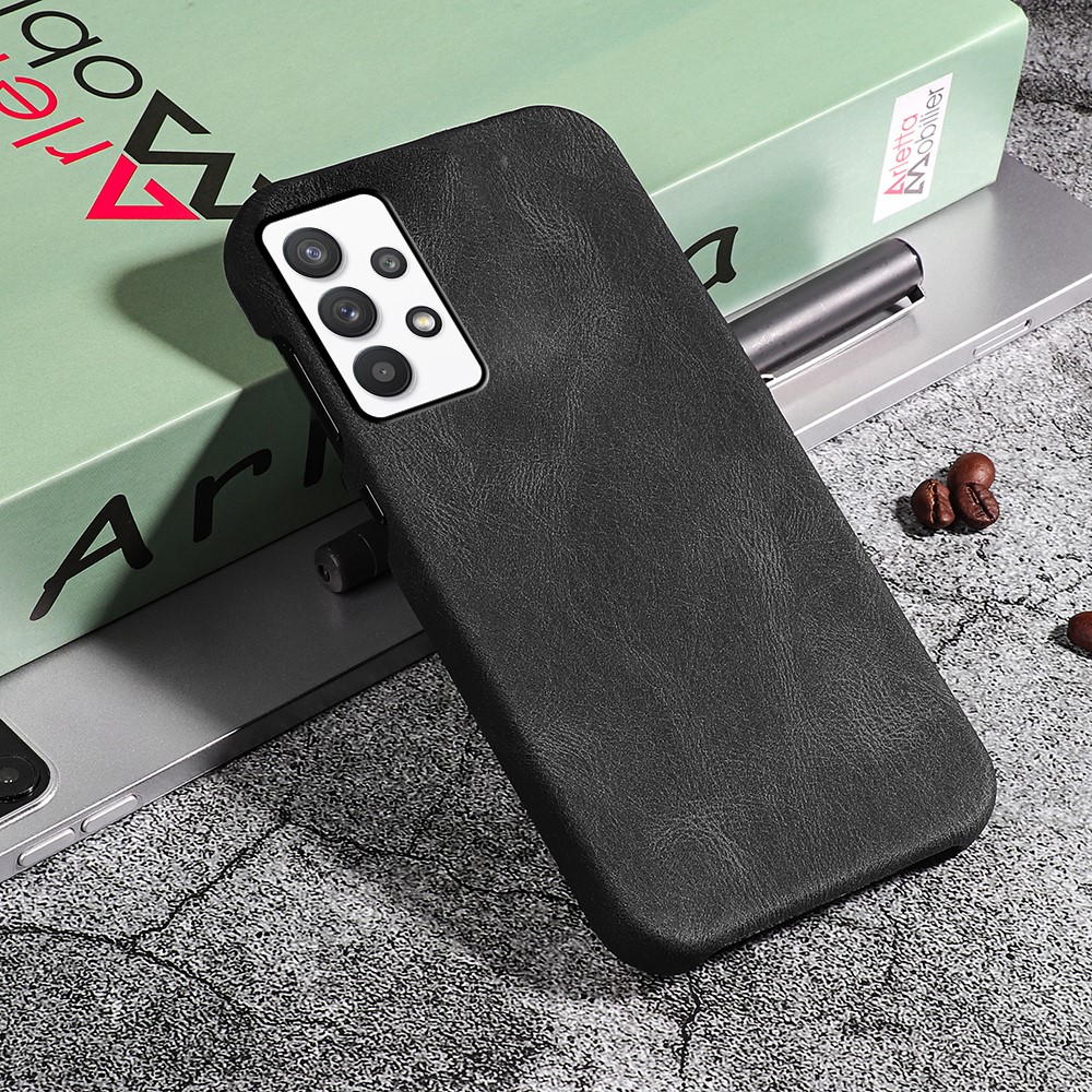 All-wrapped Back Anti-collision PU Leather Coated TPU Phone Cover Shell for Samsung Galaxy A32 4G (EU Version)/A32 Lite - Black-3