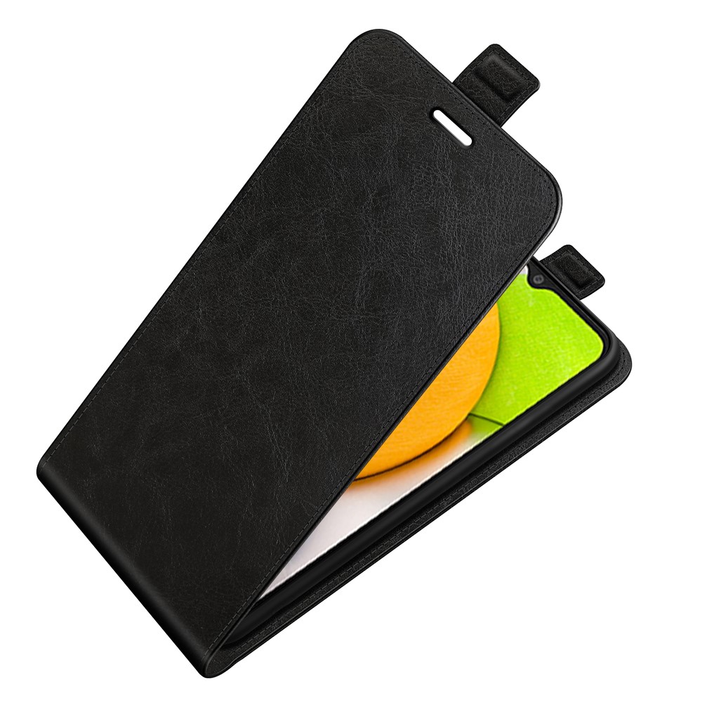 Crazy Horse Texture Card Slot Design PU Leather + TPU Vertical Flip Case Phone Cover for Samsung Galaxy A03 (Global Version) (164.2x75.9x9.1mm) - Black-5
