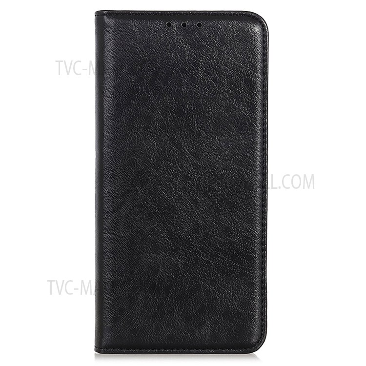 Magnetic Flip Crazy Horse Texture PU Leather Phone Case Shell with Foldable Stand and Wallet for Samsung Galaxy A03 (Global Version) (164.2x75.9x9.1mm) - Black-2