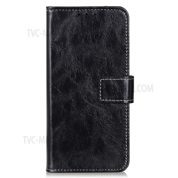 Vintage Crazy Horse Texture Shockproof Leather Case Stand Wallet Phone Cover for Samsung Galaxy A03 (Global Version) (164.2x75.9x9.1mm) - Black-2