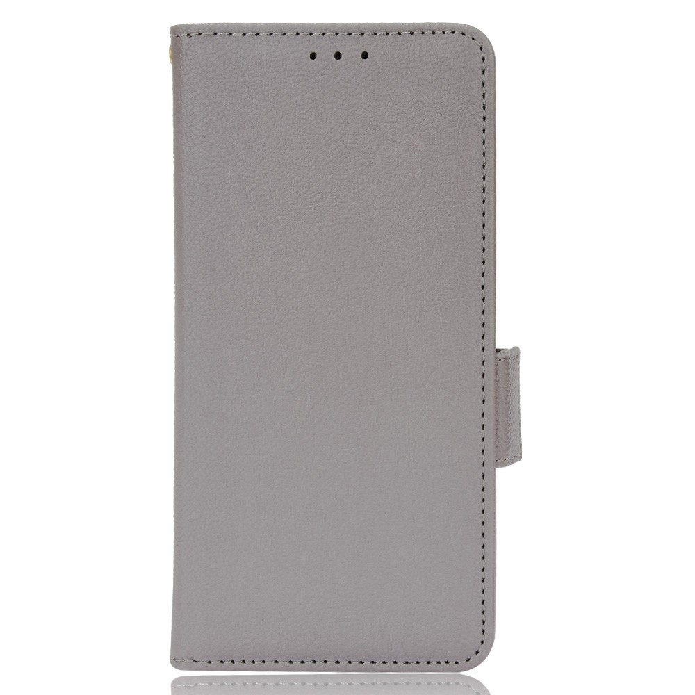 Double Magnetic Clasp Litchi Texture PU Leather Stand Wallet Phone Case Shell for Samsung Galaxy A52s 5G/A52 5G/A52 4G - Grey-2