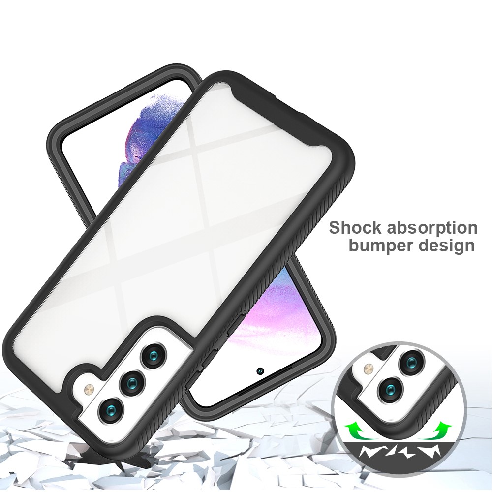 Anti-drop TPU + PC + Acrylic Hybrid Case Phone Cover for Samsung Galaxy S22 5G - Black-2