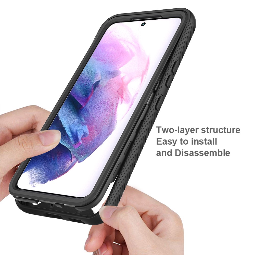 TPU Anti-drop + PC + Couverture de Téléphone Hybride Acrylique Pour Samsung Galaxy S22 5G - le Noir